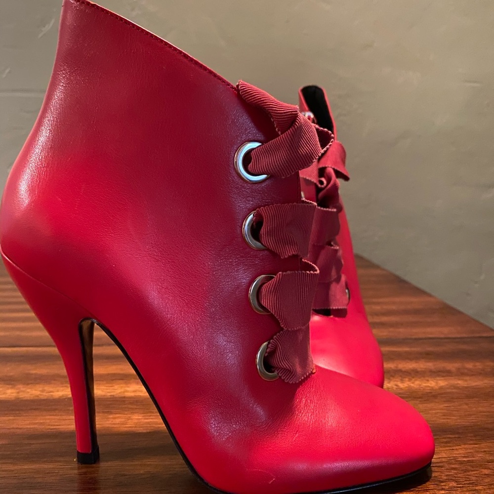 Ermanno Scervino Stiletto Ankle Boots - Red